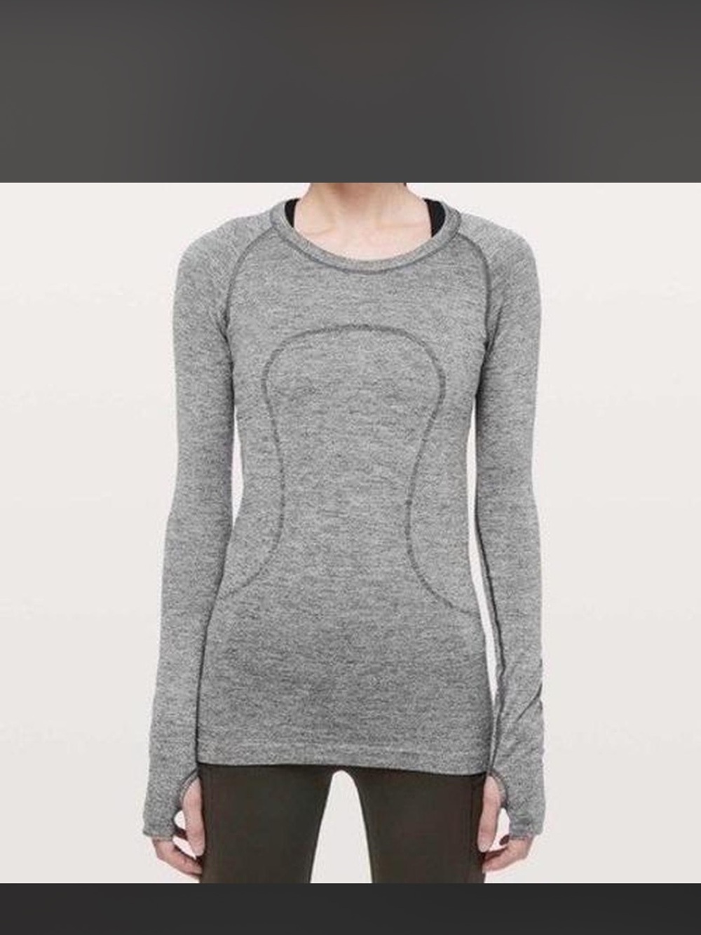 lululemon Swiftly Tech Gray Seamless Long-Sleeve Performance Top 8